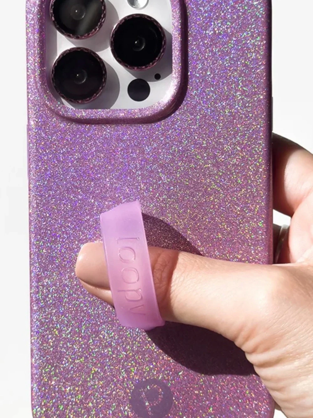 Loopy Case lavender sparkle 14 pro max righty